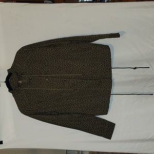 🌴 Kori America Lightweight Jacket Olive Green with Cheetah Print